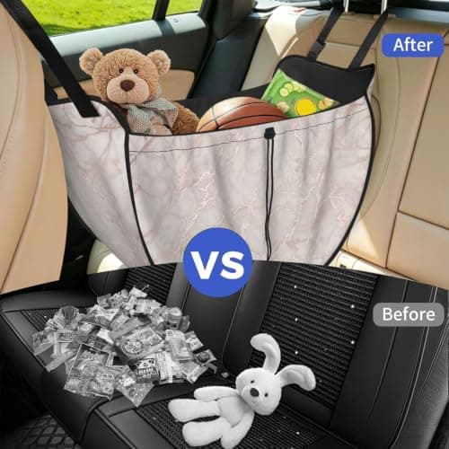 Alliya Rose Gold Marble Car Seat Organizer Miscellaneous Sorting Bag Seat Backrest Bag — view 6