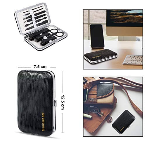 Manicure Set 10pcs Professional Nail Clippers Kit, Black — view 2