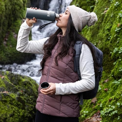 Trail Vacuum Flask with Strap, Camping & Travel, 800ml, Dark Grey — view 6