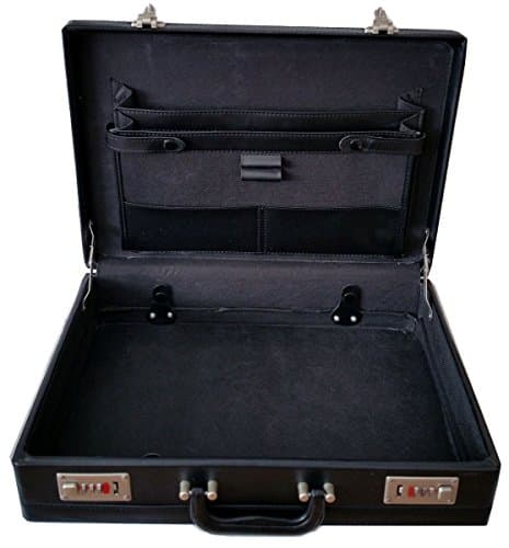 ESSENTIAL PRODUCTS Smooth Nappa Faux Leather Expandable Executive Attache Case Briefcase — view 5