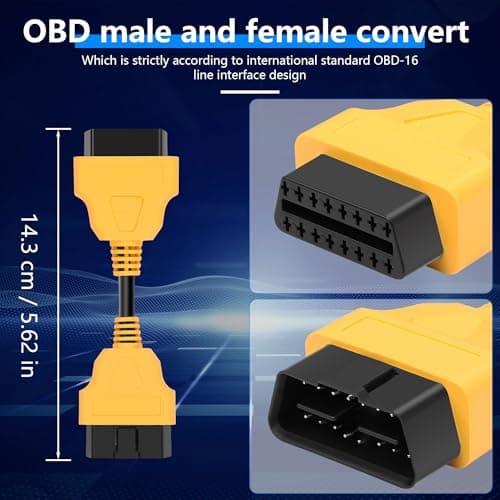 CERRXIAN OBD II OBD2 16Pin Male to Female Diagnostic Universal Convert Extension Cable Adapter (13cm/5.11inch) — view 2