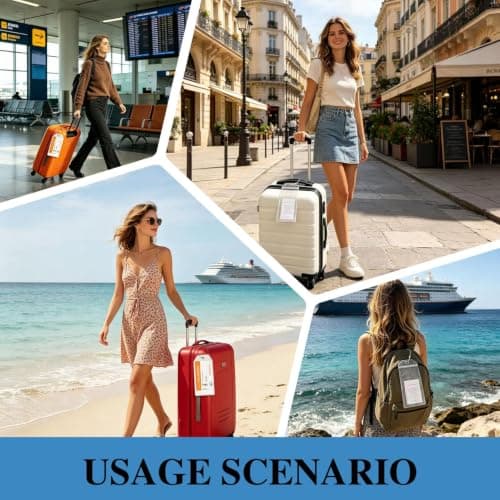 8Pcs Cruise Luggage Tag Holder for P&O with Zip Seal and Steel Loops — view 6