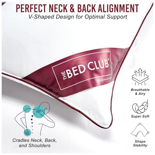GC GAVENO CAVAILIA V Shape Pillow 5 Pack - Soft & Supportive Orthopaedic Pillows with Microfiber Filling - 36cm Deep Comfort Cushion for Back & Neck Support at Home and Hotel Pillow -(75x40cm), White — view 5