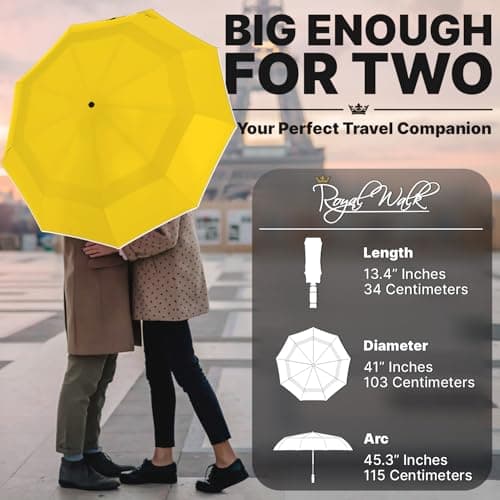 Royal Walk Folding Travel Compact Umbrella Windproof Strong for Men & Women — view 2