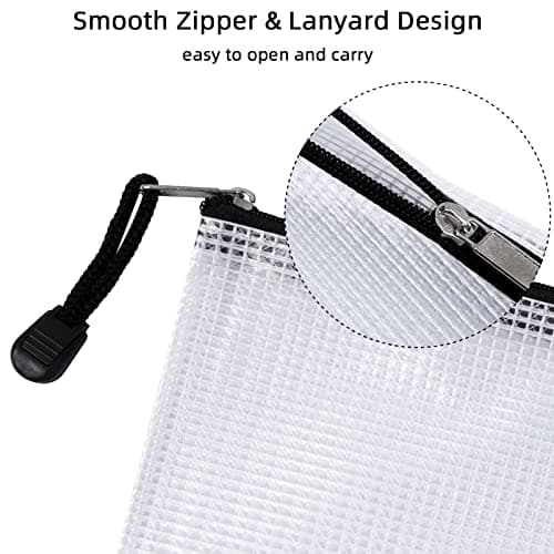 Plastic Wallets A4 Zip Wallets Ziplock Bags Zip Folder Zipper Bag A4 Folders Document Wallet (Black, 24pcs) — view 3