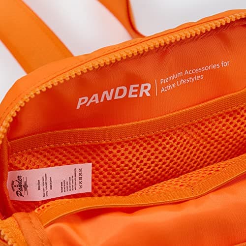 Pander Double Zipper Fanny Pack Nylon Everywhere Belt Bag, Fashion Waist Packs for Women with Adjustable Strap, 1L. (Dark Orange) — view 6