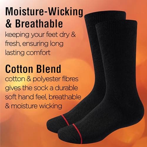 The Essentials Wardrobe 5PK Mens Thermal Socks - UK 6-11/EU 39-45 - Black — view 5