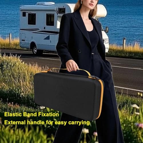 Elprico for Fanttik Slim V8 Mate Car Vacuum Hard Case,Portable Hard Storage Case,Fanttik Cordless V8/V10 Car Vacuum Organizer,Black (Case Only) — view 5
