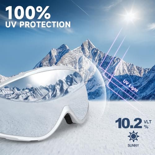 Findway Ski Goggles, Skiing Goggles For Snowboard Jet Snow, For Women Men Ladies Youth Teen OTG Over Helmet Compatible, Anti-fog 100% UV Protection, Anti-glare Ski Goggles, For Skiing Snowboarding — view 4