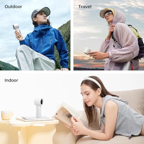 JISULIFE Portable Handheld Turbo Fan, 5000mAh Rechargeable, Blue — view 6
