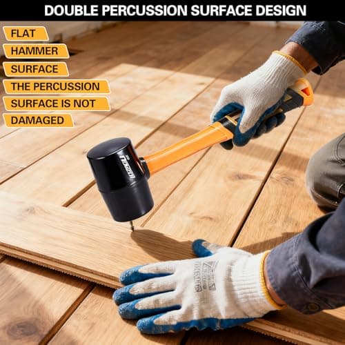 LOZAGU 24oz/650g Rubber Mallet Hammer, Fiberglass Handle, Rubber Mallet for Flooring, Tent Stakes, Woodworking, Camping, Soft Blow Tasks Without Damage — view 6