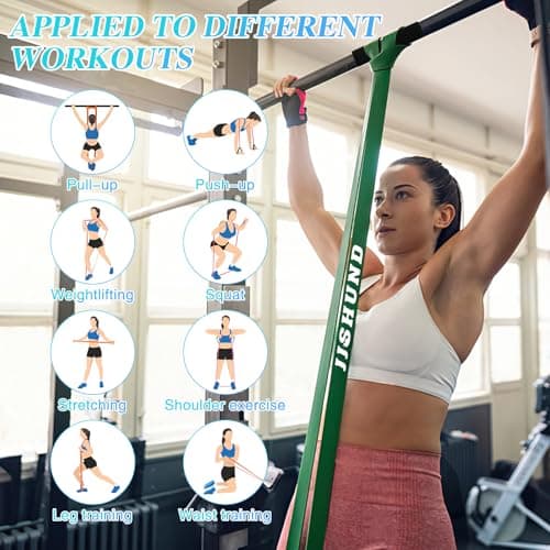 Resistance Bands Set, 5 Levels Exercise Bands Pull Up Bands for Men Women, Pull Up Assistance Bands for Strength Training, Pilates, Yoga, Muscle Toning, Body Stretching — view 5