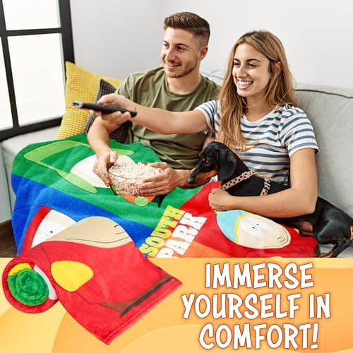 South Park Fleece Bed Blanket Soft Sofa Throw for Bedroom Accessories Eric Kenny Cartman Travel Home Decor 130 x 150cm Funny Gifts for Men (Multi) — view 5