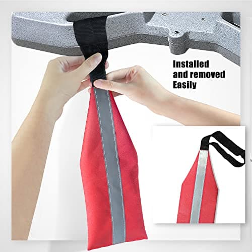 Anley Kayak Tow Red Safety Travel Flags with Reflective Strip - Warning Flag for Canoes, Boats, SUP, Truck, Trailer - Waterproof and Durable Oxford Safety Flag - 14x4.7 inch (Pack of 2) — view 5