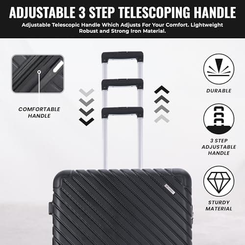 FLYMAX 32" Extra Large Suitcase 4 Wheel Lightweight Suitcases Luggage Hard Shell ABS Travel Case Hold Check in Fits 23kg - 35kg + 3 Digit Lock + 1 Year Warranty 125 Litre Capacity — view 6