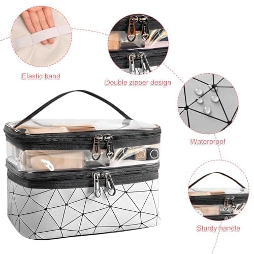 Large Capacity Travel Cosmetic Bag, Double Layer Makeup Bag — view 3
