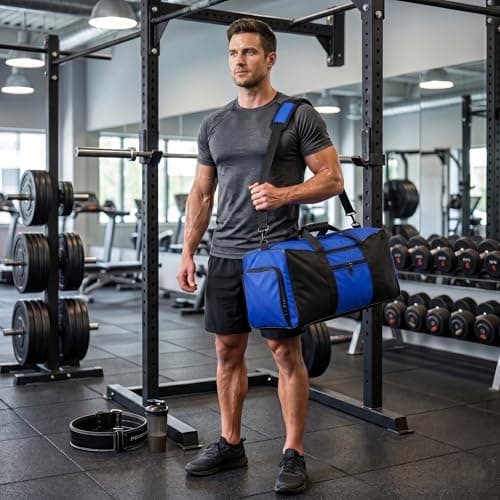 Travel Duffle Storage Holdall Bag Lightweight Gym & Sports Bag (Blue) — view 3