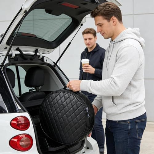 Car Charger Storage Box For EV Cable, Leather Waterproof Charging Cable Bag, Heavy Duty Car Boot Carry Case For Type 2 Charger & Accessories. Perfect For Home & Travel,Electric Vehicle Cables Organise — view 2