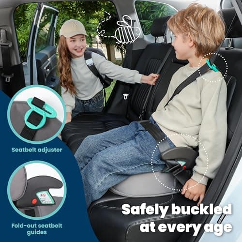 Trunki BoostApak Car Booster Seat - R129 Certified High Back Booster Seat for Children 126–150cm, Folding, Portable Travel Backpack - Graphite Grey — view 5
