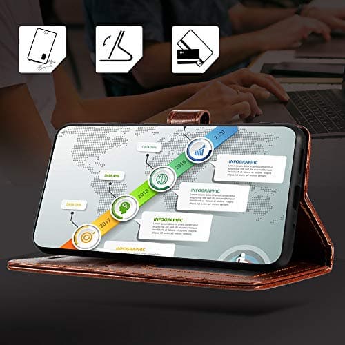 Shantime Wallet Leather Case for ZTE Telstra 5G Hotspot 2 - Brown — view 5