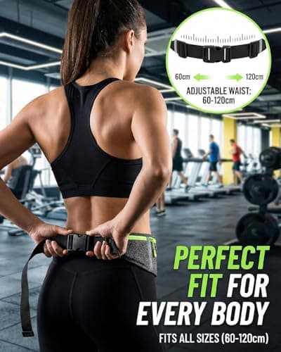 Victoper Running Belt, Running Belts for Women Men,Phone Holder for Running for iPhone 17 Pro Max/16/15 Pro,Running Waist Pack with Reflective Strip Headphone Hole for Running Workout Walking — view 3
