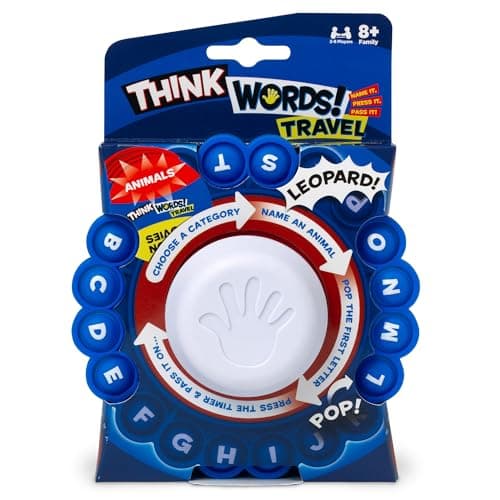 Think Words Travel Game: Choose a category, name an answer, pop the first letter, press the timer and pass it on! | Family Games | Travel Games | For 2-8 Players | Ages 8+ — view 2