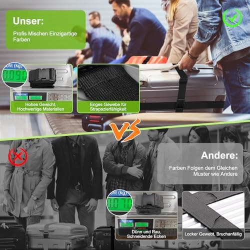 Aulese 2 Pack Luggage Straps, Adjustable Suitcase Straps with Luggage Tags, High-Visibility Luggage Straps for Suitcases, Travel Accessories Luggage Belt for Baggage (Black) — view 5