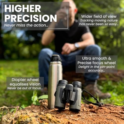 PURSUAL 8x32 Compact Binoculars for Adults High Power for Bird Watching, Hiking, Hunting, Concerts, Travel & Outdoor Adventures. Lightweight & Waterproof providing Crisp, Clear & Bright Images — view 5