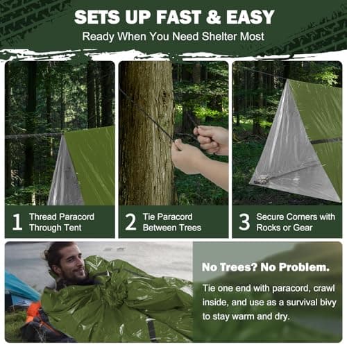 Life Emergency Tent Survival Shelter, 2 Person Mylar Tube Tent — view 6