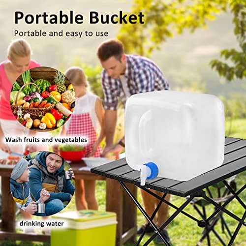 10L Collapsible Water Container with Spigot Large Capacity Foldable Water Canteen Lightweight Portable Water Carrier with Handle Square Water Bucket for Outdoor Camping Hiking Emergency Survival — view 4