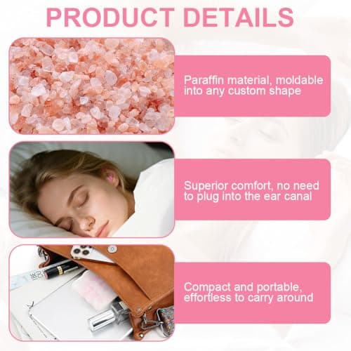 ABOHU Earplugs Wax Cotton, 12 Pairs Wax Ear Plugs for Sleeping Noise Cancelling, Reusable Wax Mouldable Earplugs, Cotton Wool Ear Plugs for Sleeping, Hearing Protection, Travel, Concerts — view 3
