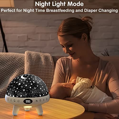 YACHANCE Kids Night Light Projector with White Noise Machine Baby,29 Soothing Sounds Star Projector Sensory Lights Toys for Children Boy Girls Gifts Baby Sound Machine with Timer and Remote — view 4