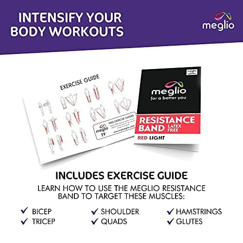 Meglio Resistance Band, 2m, Red, Latex Free, With Exercise Guide — view 4
