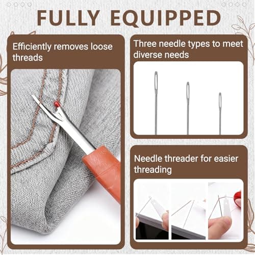 40PCS Sewing Tool Set, Stainless Steel Needle Kit for Hand Sewing — view 4