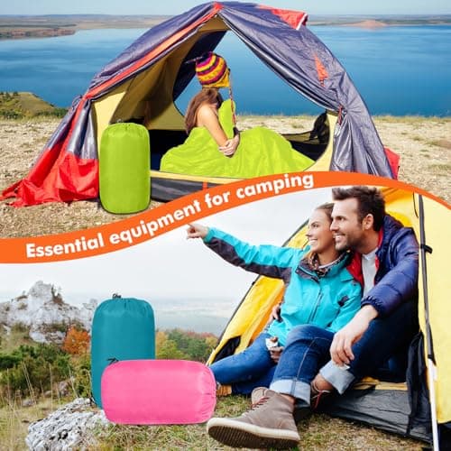 Macarrie 6 Pack Camping Sleeping Bags Bulk for Adults, 4 Season Cold Weather Sleeping Bag with Compression Sack Lightweight Waterproof Essential Gear for Backpacking Hiking Travel(Bright Colors) — view 4