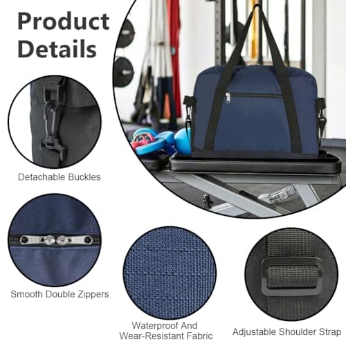 Flintronic Small Gym Bag, 14 inch Carry On Mini Duffel Bag with 2 Drawstring Bags, Lightweight Overnight Bag Portable Travel Bag for Sports, Gym (Blue) — view 4