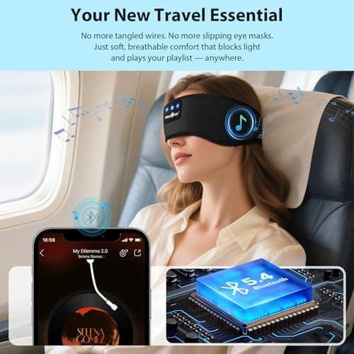 MUSICOZY Cooling Sleep Headphones Bluetooth Headband for side sleepers — view 4