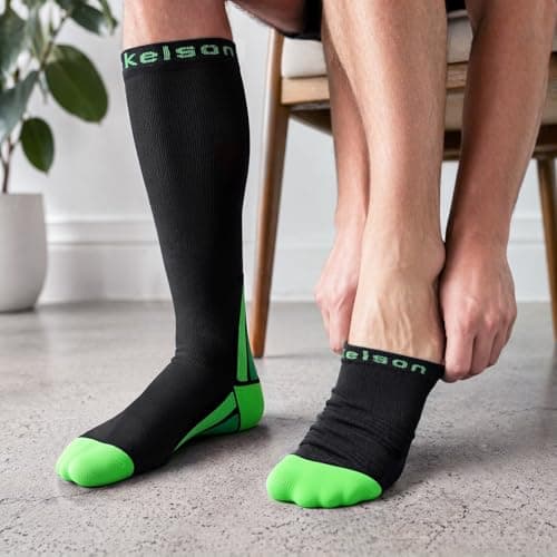 2 Pairs Compression Socks for Women and Men, 20-30 mmHg Flight Socks — view 6