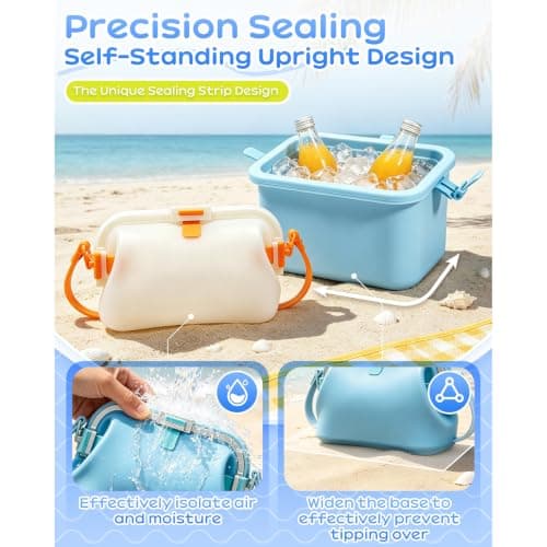 Foldable Silicone Beach Bag, Waterproof Silicone Handbag, 2000 mL Capacity — view 4