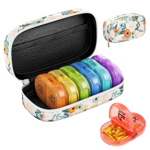 Serfeymi Weekly Pill Boxes Organiser 7 Day 2 Times a Day Tablet Organiser