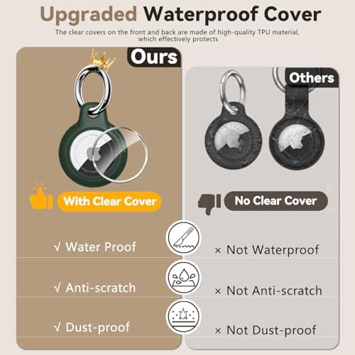 TNSNK for AirTag Holder Keyring, 4 Pack,Black+Navy Blue+Dark Green+Red — view 3