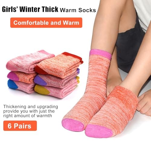 ZERULETS 6 Pairs Boys Girls Thick Socks Kids Thermal Winter Sock Ages 3-5 — view 6
