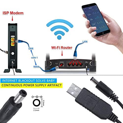 Qxckyag USB DC Converter Cable 5V to 12V 2.1x5.5mm 1M for Small Appliances — view 2