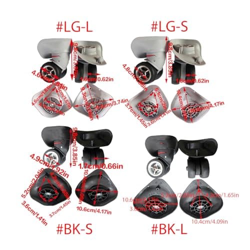yanwuwa 1 Pair A08 Luggage for Case Replacement Spinner Wheel Suitcase Spare Mute Casters Wheel Repair Parts Left and Right — view 4