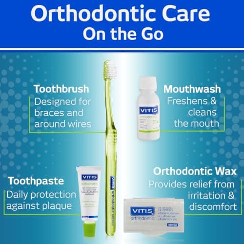 VITIS Orthodontic Travel Kit – Braces Oral Care Set for Daily Cleaning — view 3
