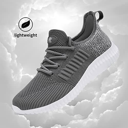 SK·TRIP Women's Walking Shoes Lightweight Breathable Flying Woven Mesh Upper Casual Jogging Shoes Ladies Tennis Shoes Workout Footwear Gym Sneakers for Women, Grey Mixed, 6 UK — view 4