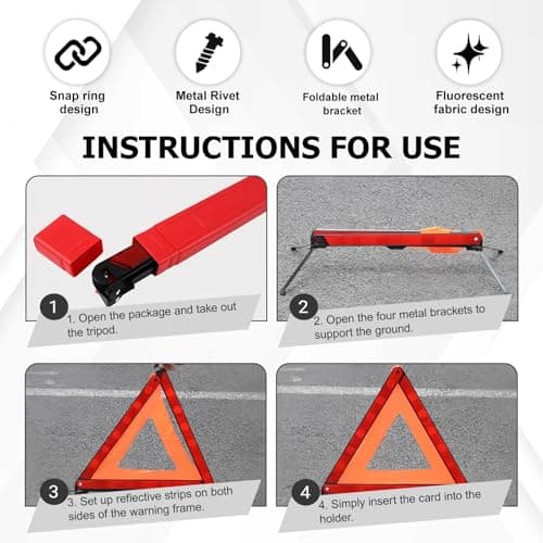 2 in 1 Warning Triangles kit,Cars Emergency Breakdown Safety Vest Kit — view 6