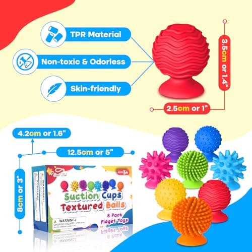 Sensory Fidget Toys for Kids: 8pcs Textured Suction Toys for Sensory Play — view 4