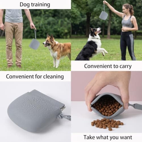 Elegaperma 2Pcs Silicone Treat Pouch, Silicone Dog Treat Pouch Small — view 6