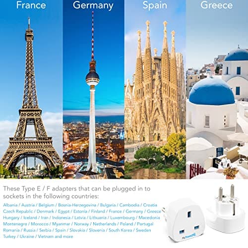 MyTravelPal UK to Europe Plug Adapter (2 Pack) | UK Safety Standards — view 2